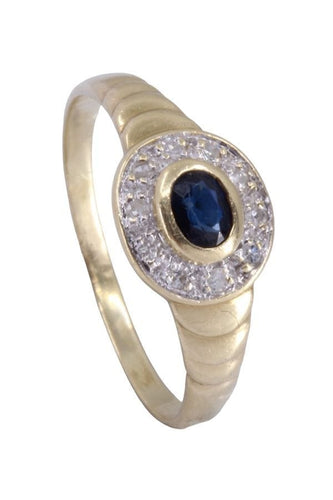 Bague 53 BAGUE MODERNE SAPHIR ET DIAMANTS 58 Facettes 086581