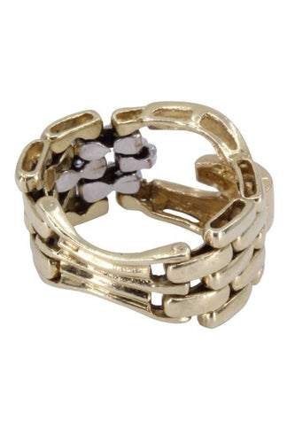 Bague 52 Bague moderne articulée 2 ors diamants 58 Facettes 086061