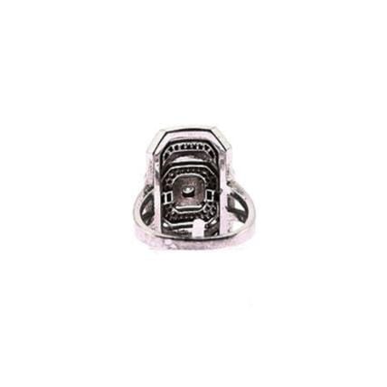 Bague 54 Bague My Way Statement Argent, émail noir et diamants 58 Facettes 85571