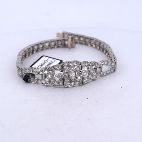 Bracelet Bracciale decò en platine et diamants 58 Facettes