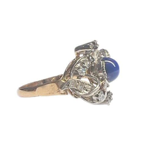 Bague 56 Bague Art Déco diamants saphirs synthétiques 58 Facettes Q896A(860)