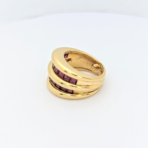 Bague 53 VERNEY - Bague en or jaune et rubis 58 Facettes 28795