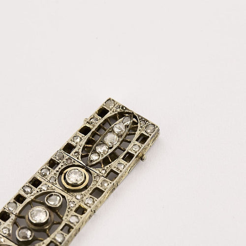 Bracelet Bracelet Art Déco ajouré serti de diamants en or blanc 18k 58 Facettes LJ32