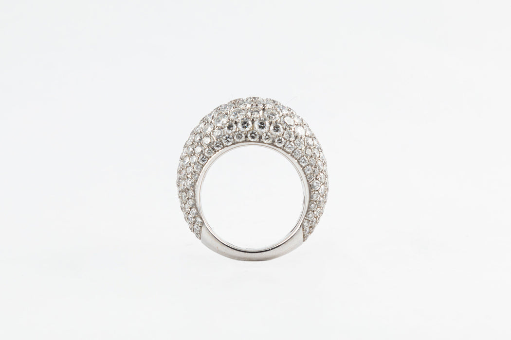 White gold and diamond ball ring