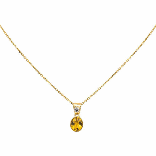 Collier Collier Or jaune Citrine, Diamant 58 Facettes 4719580CN