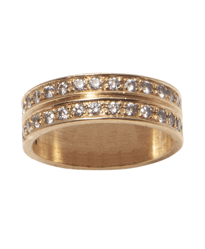 Bague 52 Alliance demi tour Or jaune 18K Diamants 58 Facettes BO220058/DoubleAlliance