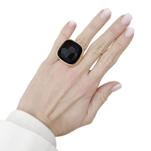 Bague 52 Bague Pomellato "Victoria", or rose, jais. 58 Facettes 35080