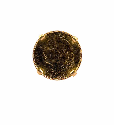 Bague 53 Bague pièce de 10 francs Suisse Helvetia 1922 58 Facettes