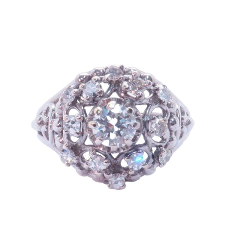 Bague 56 Bague Or gris Diamants 58 Facettes 3903