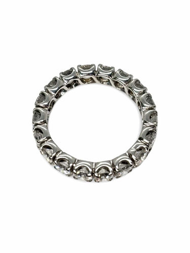 Bague 54 Alliance tour complet or blanc et diamants 2,7 carats 58 Facettes 775