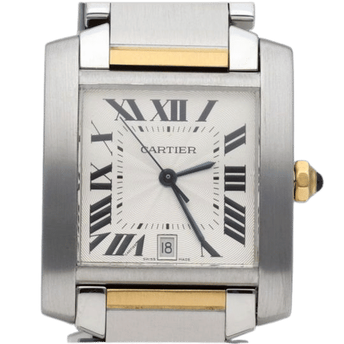 Montre Cartier Montre Tank Francaise Moyen Or Acier 58 Facettes MT43900