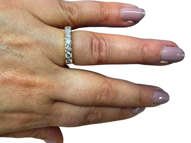 Bague 54 Demi alliance or jaune 7 Diamants 58 Facettes All.Demi.FA.44-J