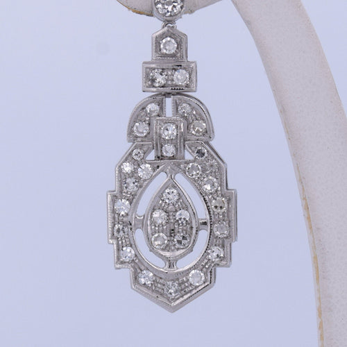 Boucles d'oreilles Boucles d'oreilles Art Déco en or blanc avec diamants 58 Facettes