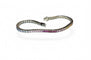 Bracelet Bracelet Tennis saphirs arc en ciel sur or blanc 18 carats 58 Facettes