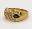 Bague 57.5 Bague Jonc Vintage en or jaune ornée de saphirs et diamants 58 Facettes