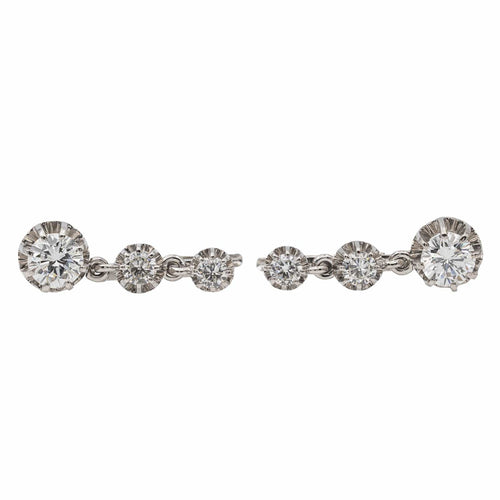 Boucles d'oreilles Boucles d'oreilles Dormeuses Or blanc Diamant 58 Facettes 2960964CN