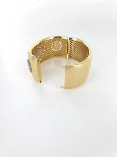 Bracelet Bracelet Manchette or jaune et diamants 58 Facettes