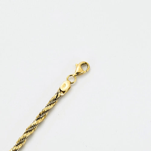 Bracelet Bracelet torsadé maille corde et vénitienne en or deux tons 58 Facettes