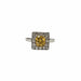 Bague 53 Bague en platine 850, diamants et saphir jaune naturels 58 Facettes CAE-RI-CSS-PLYSD