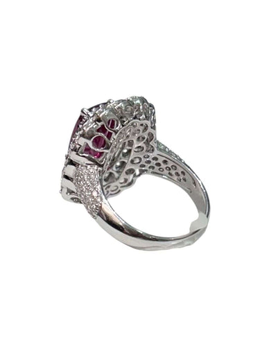 Bague Bague en or gris sertie d’un rubis naturel 58 Facettes 258996