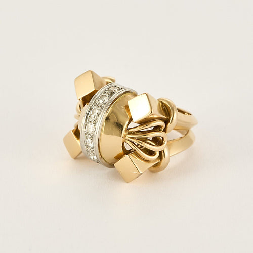 Bague 51 Bague Tank en or rose, platine et diamants 58 Facettes GU001