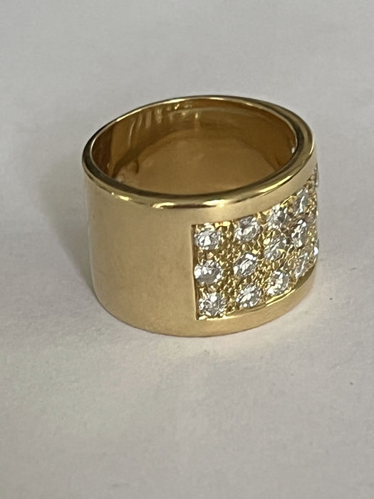 Diamant-Bandring aus Gelbgold