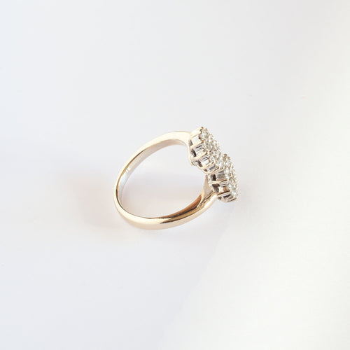 Bague 57 Bague « Toi et moi » en or blanc avec diamants 58 Facettes 152/23