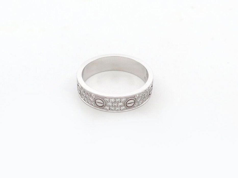 Bague 53 bague CARTIER love full pave pm diamants 0.31 ct 53 or blanc 18k 58 Facettes 265187