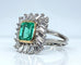 Bague 51 Bague en or jaune et platine, émeraude et diamants baguettes 58 Facettes AB619