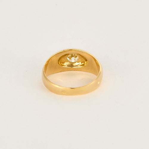 Bague 55.5 Bague jonc or jaune et diamant 58 Facettes THI01753