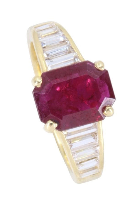 Bague 52 Bague moderne rubis et diamants 58 Facettes 093141