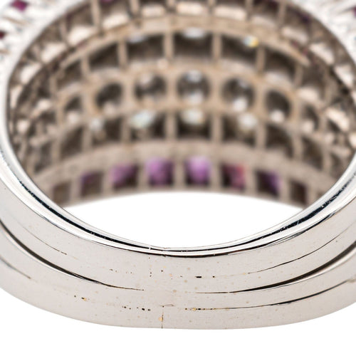 Bague 49.5 Bague Or blanc Diamant, Rubis 58 Facettes 3411143CN