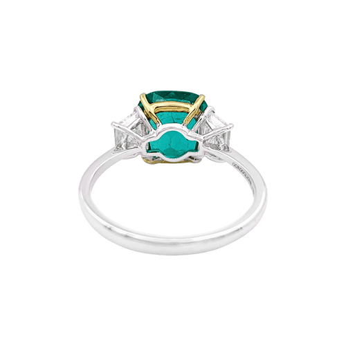 Bague 53 Bague émeraude, deux ors, diamants. 58 Facettes 34496