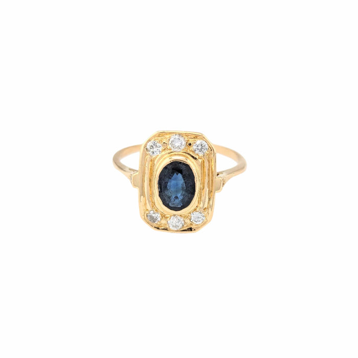 Bague 58 Bague or jaune saphir et diamants 58 Facettes 31192