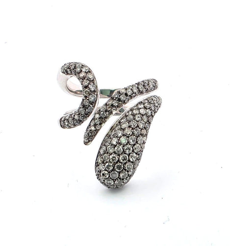 Pavé elmaslı beyaz altın yüzük 