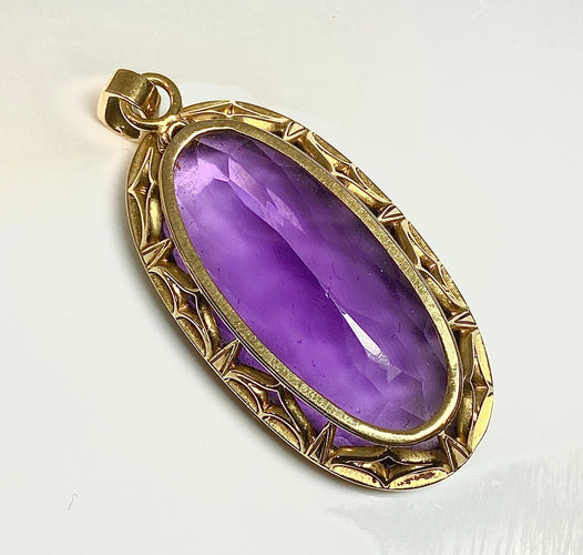 Pendentif Pendentif en or jaune 18 carats et améthyste 58 Facettes AB369