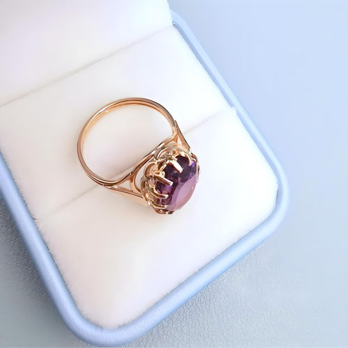 Bague 53 Bague Améthyste en Solitaire Or Jaune 58 Facettes AA 1719