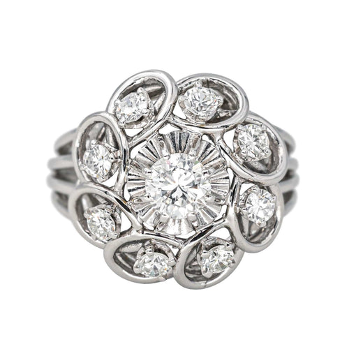 Bague 53 Bague Marguerite  Or blanc Diamant 58 Facettes 4425764CN