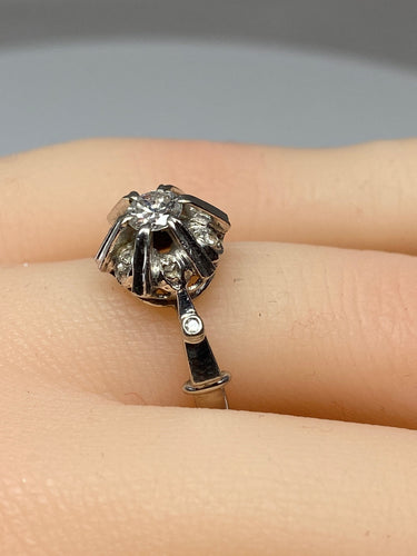 Bague 51 Bague solitaire en Or gris, et Diamants 58 Facettes AB72bis