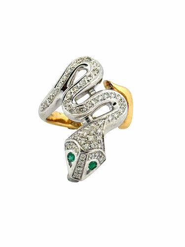 Bague 53 Bague serpent en or bicolore et diamants 58 Facettes