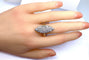 Bague 61 Importante bague marquise en or 18 carats et platine sertie de diamants 58 Facettes AB521