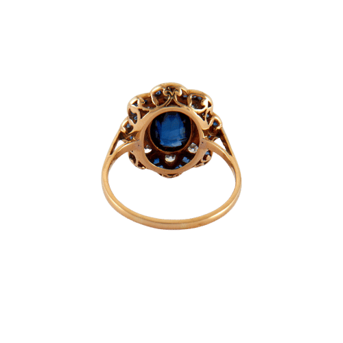 Pompadour halkası Art Deco Verneuil Safir Elmaslar