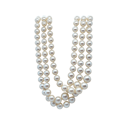 Collier Vintage - Collier de perles de culture - fermoir or blanc 58 Facettes 1.0000481/2