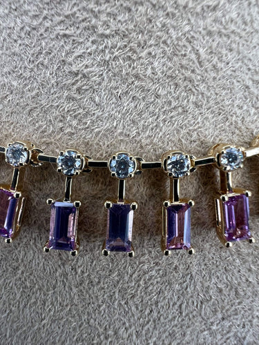 Collier Collier ras du cou en saphir rose et diamant 58 Facettes NECK-462