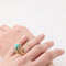 Bague 53 Bague Rétro Dôme Or Jaune Turquoise Diamants 58 Facettes