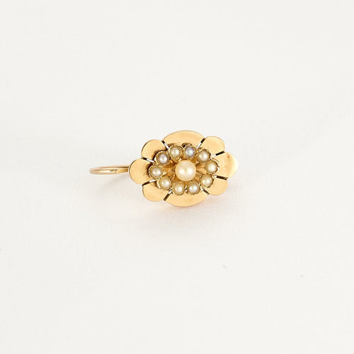 Boucles d'oreilles Boucles d'oreilles dormeuses anciennes en rose petites perles 58 Facettes