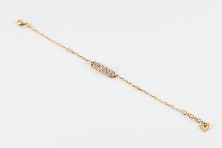 Bracelet Bracelet gourmette en or rose et diamants 58 Facettes 185459