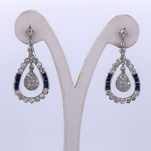 Boucles d'oreilles Boucles d'oreilles Art Déco en saphir et diamant 58 Facettes