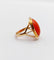 Bague 43 Bague cocktail or rose, cabochon de corail, Art Déco 58 Facettes A06379