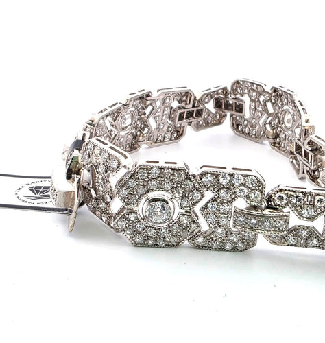 Bracelet Superbe bracelet Art Déco en platine avec diamants 58 Facettes